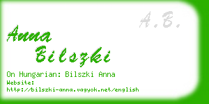 anna bilszki business card